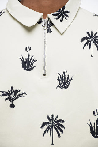 Half Zipped PALM Stretch Fabric Polo