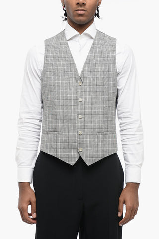 CC COLLECTION District Check Virgin Wool Vest