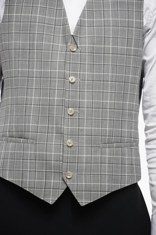 CC COLLECTION District Check Virgin Wool Vest