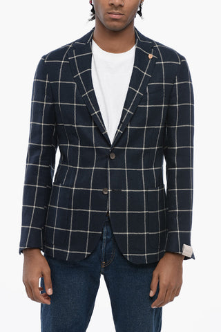 CRICLE Windowpane Check Wool Blend Blazer