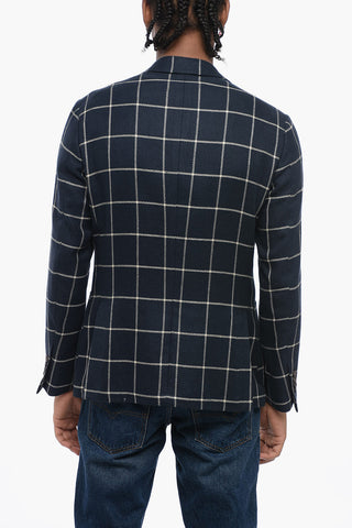 CRICLE Windowpane Check Wool Blend Blazer