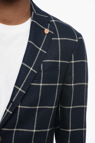CRICLE Windowpane Check Wool Blend Blazer