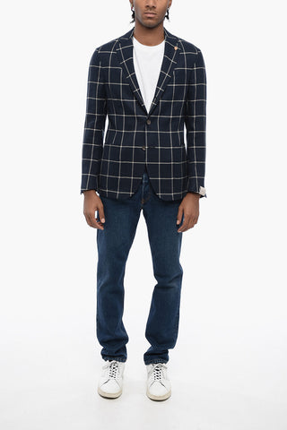 CRICLE Windowpane Check Wool Blend Blazer