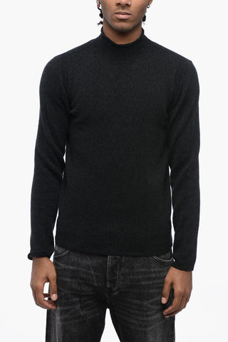 Maglia a Collo Alto in Misto Cammello