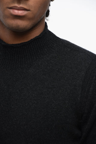 Maglia a Collo Alto in Misto Cammello
