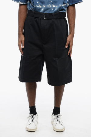 Shorts in Cotone Twill con Cintura