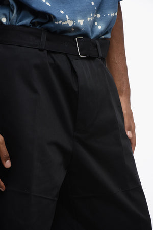 Shorts in Cotone Twill con Cintura
