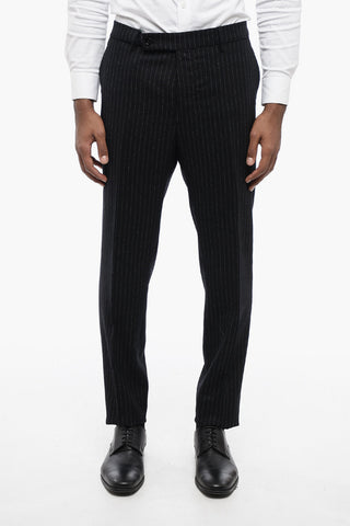Pantaloni 4 Tasche in Lana Vergine Gessata