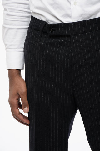 Pantaloni 4 Tasche in Lana Vergine Gessata