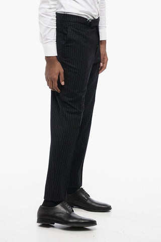 Pantaloni 4 Tasche in Lana Vergine Gessata
