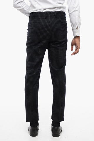 Pantaloni 4 Tasche in Lana Vergine Gessata