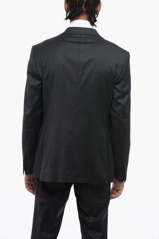 Single-breasted Virgin Wool Suit with Nocth Lapel