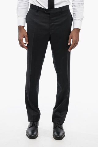 Single-breasted Virgin Wool Suit with Nocth Lapel