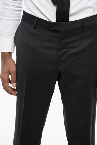 Single-breasted Virgin Wool Suit with Nocth Lapel