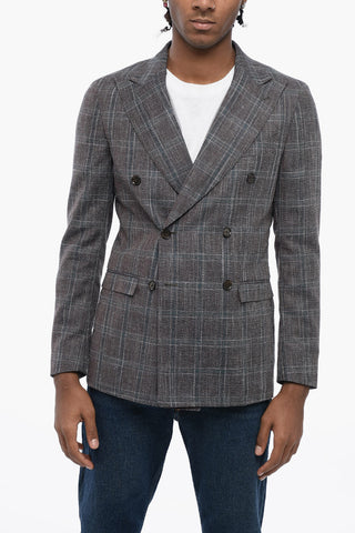 CC COLLECTION Double-breasted REWARD Tartan Patterned Blazer