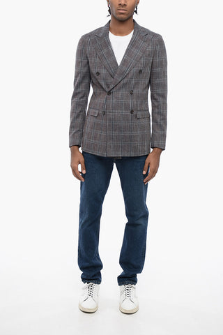 CC COLLECTION Double-breasted REWARD Tartan Patterned Blazer