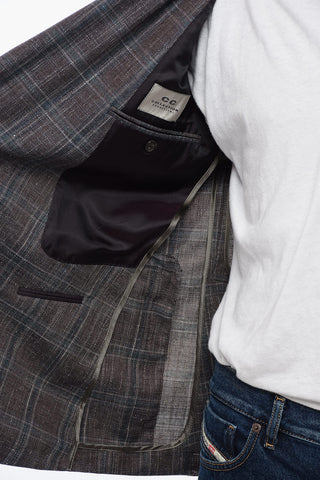 CC COLLECTION Double-breasted REWARD Tartan Patterned Blazer