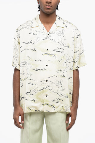 Camicia Bowling RABBIT in Satin Stampato