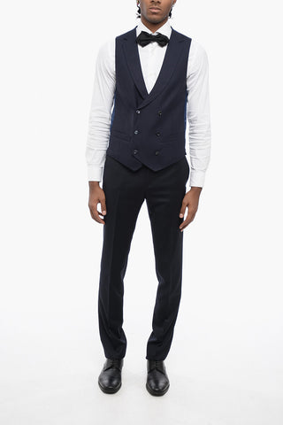 CC COLLECTION Double-breasted Jacquard Fabric Vest