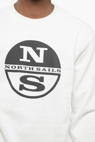 Fleeced Cotton Crew-neck Sweatshirt with Contrasting Logo