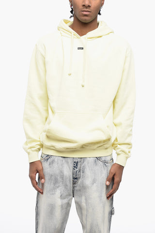 Fleeced-Cotton Hoodie with Patch Pocket