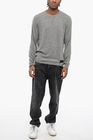 Soft Fabric Crew-neck Sweater with Logo Detail