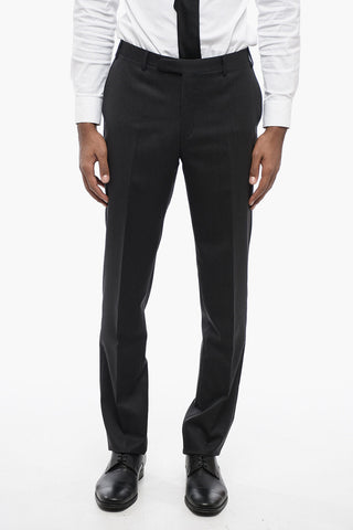 CC COLLECTION Virgin Wool Side Vents Notch Lapel 2-Button Suit