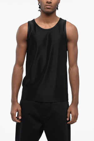 Stretch Viscose Crewneck Tank Top