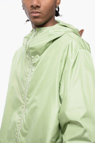 Recycled Poliester Hooded Windbreaker with Visor