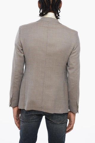 CC COLLECTION Blazer in Lana Vergine con Motivo Geometrico