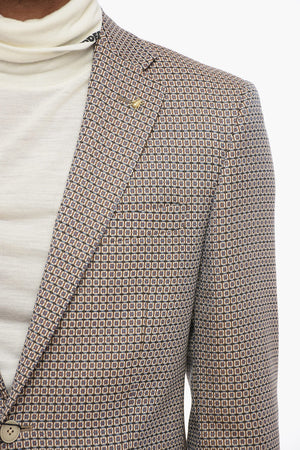 CC COLLECTION Blazer in Lana Vergine con Motivo Geometrico
