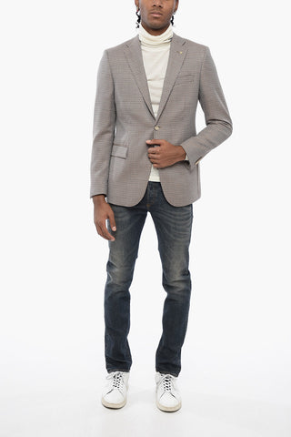 CC COLLECTION Blazer in Lana Vergine con Motivo Geometrico