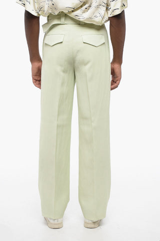 Pantaloni in Misto Lino FLUID ad 1 Pince