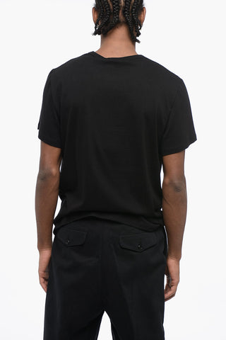 Crew Neck Cotton T-Shirt with Skull Print