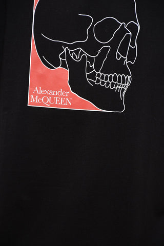 Crew Neck Cotton T-Shirt with Skull Print