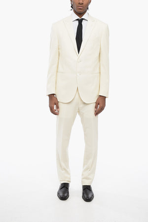 Two-Button Virgin Wool Suit ACADEMY with Two Vents and Peak Lapel