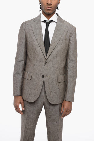 CC COLLECTION Linen Blend Side Vents Nocth Lapel RETAILORED 2-Button Suit