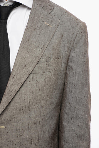 CC COLLECTION Linen Blend Side Vents Nocth Lapel RETAILORED 2-Button Suit