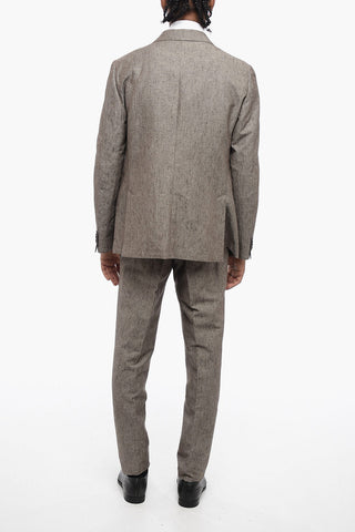 CC COLLECTION Linen Blend Side Vents Nocth Lapel RETAILORED 2-Button Suit