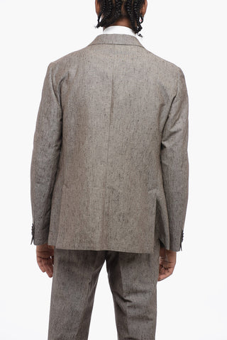 CC COLLECTION Linen Blend Side Vents Nocth Lapel RETAILORED 2-Button Suit