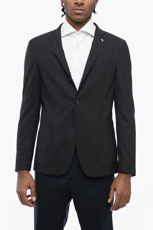CC COLLECTION Ungefütterte Dreiknopf-Jacke mit zwei Schlitzen, klassischem Revers
