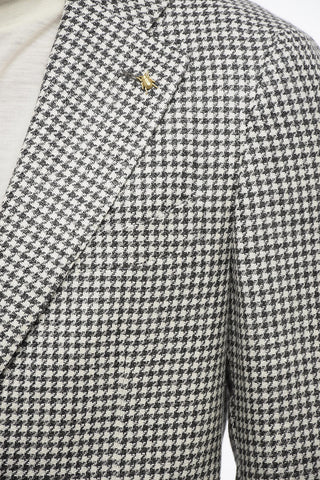CC COLLECTION Blazer Sfoderato con Motivo Pied de Poule