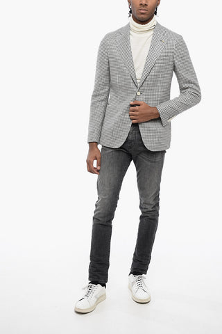 CC COLLECTION Blazer Sfoderato con Motivo Pied de Poule