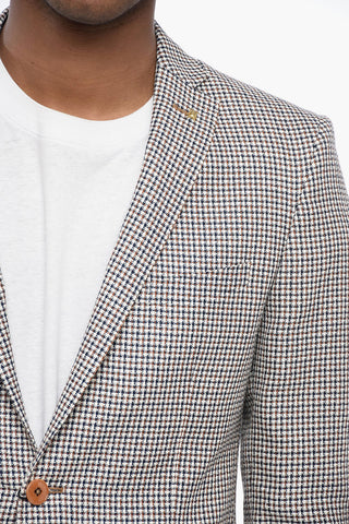 CC COLLECTION Houndstooth Linen Blend RESET Blazer