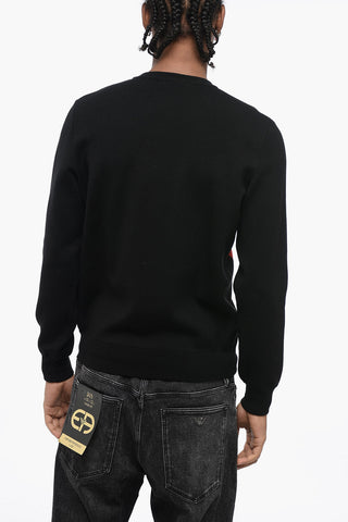 Crew Neck NEON Jacquard Fabric Sweater