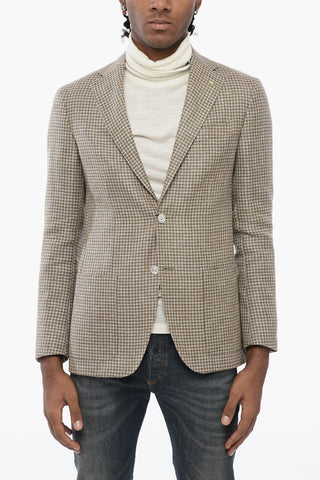 CC COLLECTION Houndstooth REFINED Flax Blend Blazer