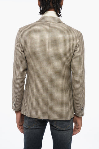 CC COLLECTION Houndstooth REFINED Flax Blend Blazer