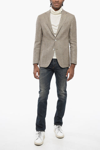 CC COLLECTION Houndstooth REFINED Flax Blend Blazer