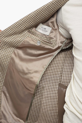 CC COLLECTION Houndstooth REFINED Flax Blend Blazer