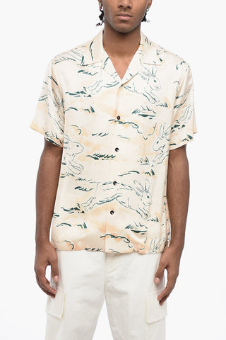 Printed Satin RABBIT Bowling Shirt